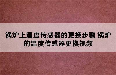 锅炉上温度传感器的更换步骤 锅炉的温度传感器更换视频